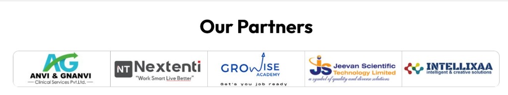 Our Partners - Anvi & Gnanvi, Nextenti, Growise Academy, Jeevan Scientific, Intellixaa
